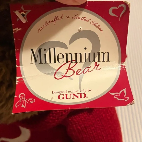 Gund Millenial Bear with Red Sweater - Picture 3 of 5